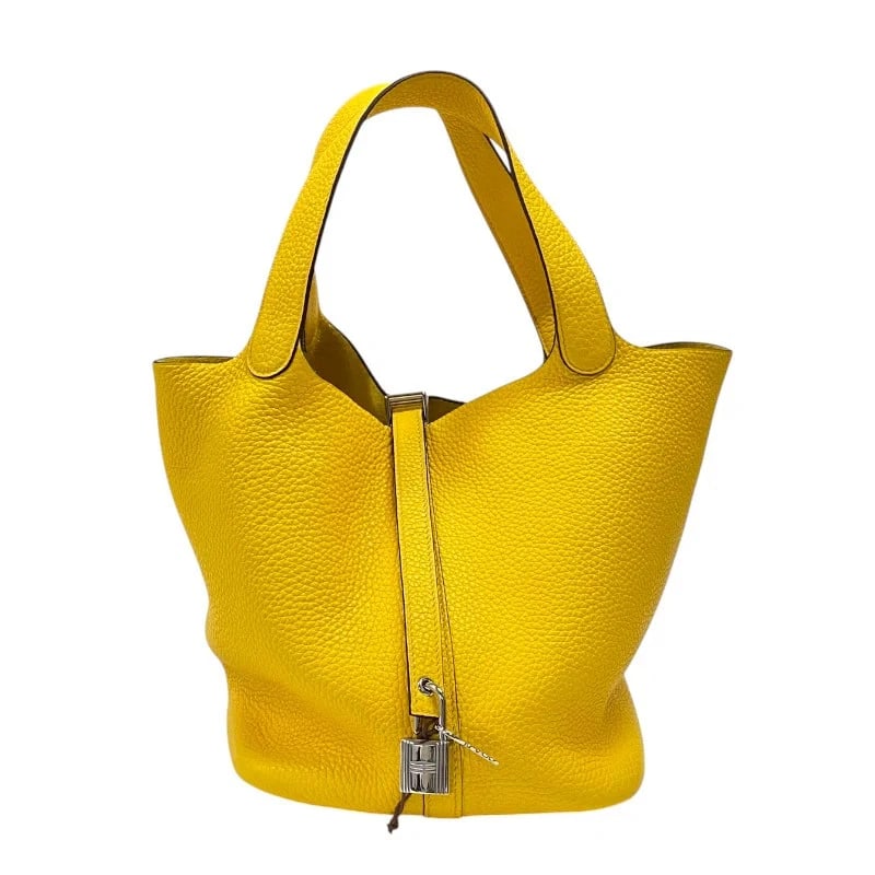 HERMES PICOTIN LOCK STAMP JAUNE NAPLE HANDBAG (1 of 11)