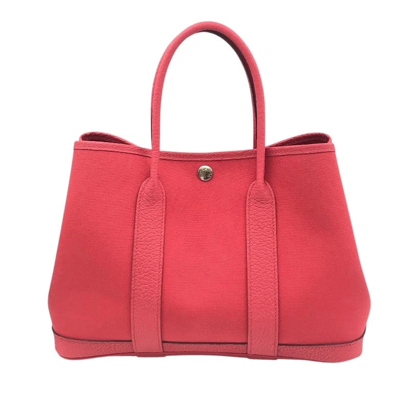 HERMES GARDEN PARTY STAMP PINK TOILE NEGONDA HANDBAG: HERMES Garden Party Stamp Pink Toile Negonda Handbag Brand: HERMES Type: Handbag Material: Toile Negonda Color: Bougainvillea Size: W: 29cm / H: 20.5cm / D: 13.5cm Accessories: None Access