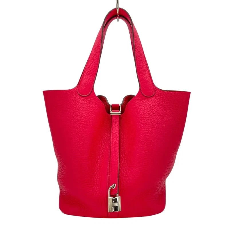 HERMES PICOTIN LOCK STAMP ROSE EXTREME SHW TAURILLON LEATHER HANDBAG (1 of 12)