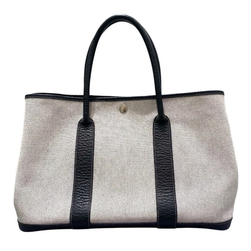 HERMES GARDEN PARTY STAMP GRAY-BLACK TOILE BUFFALO HANDBAG: HERMES Garden Party Stamp Gray-Black Toile Buffalo Handbag Brand: HERMES Type: Handbag Material: Toile Buffalo Color: Gray/Black Size: W: 36cm / H: 24cm / D: 16cm Accessories: None Accesso