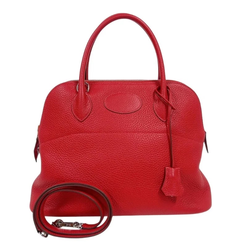 HERMES BOLIDE 31 B STAMP ROUGE CASAQUE SHW HANDBAG (1 of 12)