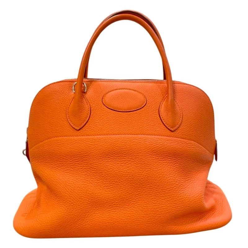 HERMES BOLIDE STAMP ORANGE SHW HANDBAG: HERMES Bolide Stamp Orange SHW Handbag Brand: HERMES Type: Handbag Material: Taurillon Clemence Color: Orange ?/ SV Hardware Size: W: 35cm / H: 24cm / D: 15cm / Shoulder: 80cm Accessories: None
