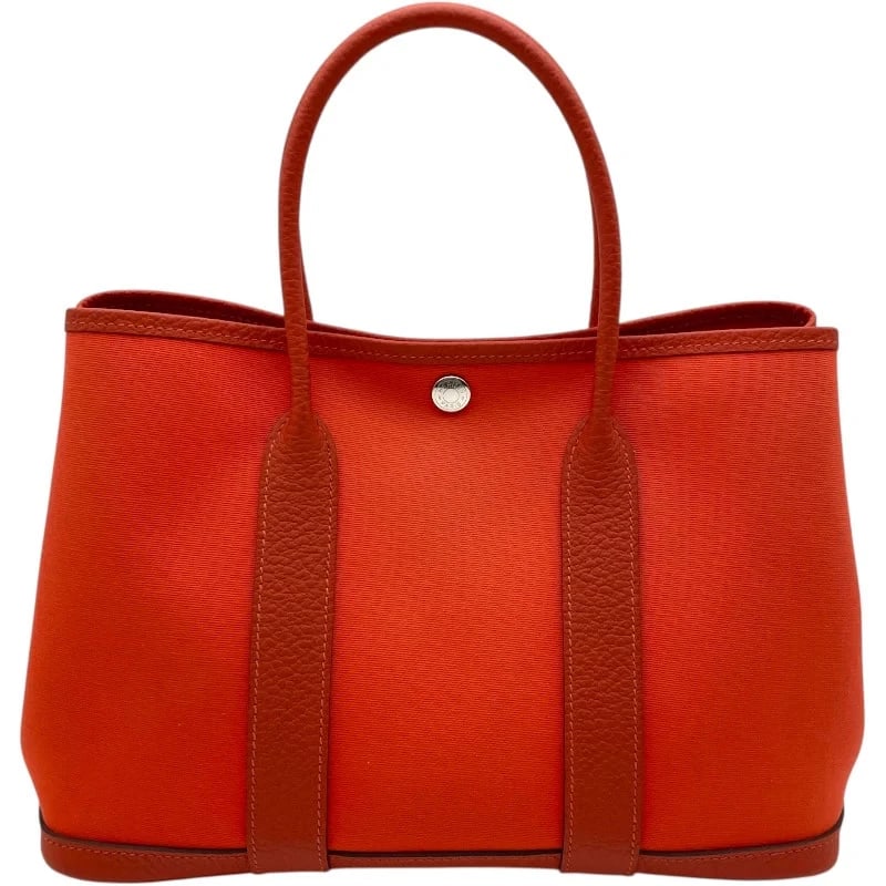 HERMES GARDEN PARTY STAMP TOILE COUNTRY WITH SHW HANDBAG: HERMES Garden Party Stamp Toile Country with SHW Handbag Brand: HERMES Type: Handbag Material: Toile Country Color: Terre Batteau SV Hardware Size: W: 30cm / H: 21cm / D: 13cm Accessories: None