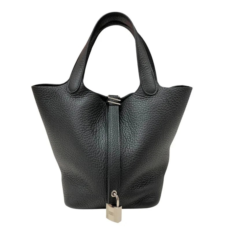 HERMES PICOTIN LOCK STAMP BLACK SHW TAURILLON HANDBAG (1 of 5)