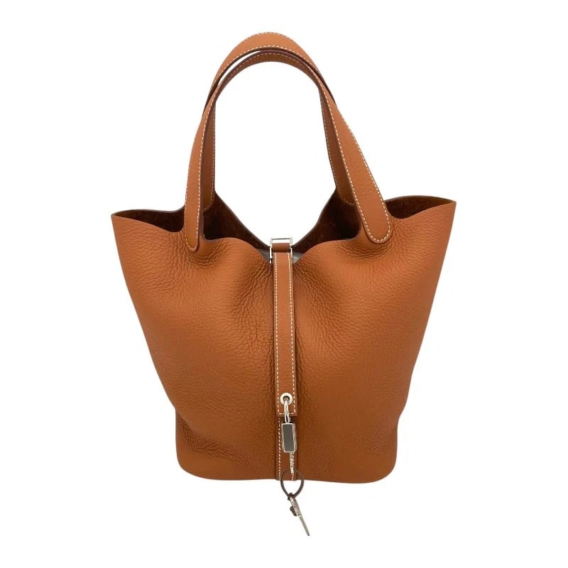 HERMES PICOTIN LOCK STAMP GOLD HANDBAG (1 of 6)