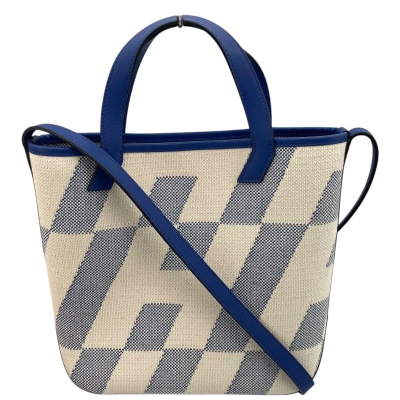 HERMES AMBIE PM U STAMP IVORY/BLUE FRANCE SHW HANDBAG (1 of 6)