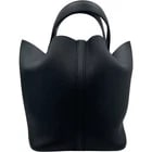 HERMES PICOTIN LOCK MM W STAMP BLACK SHW TAURILLON LEATHER HANDBAG (1 of 6)