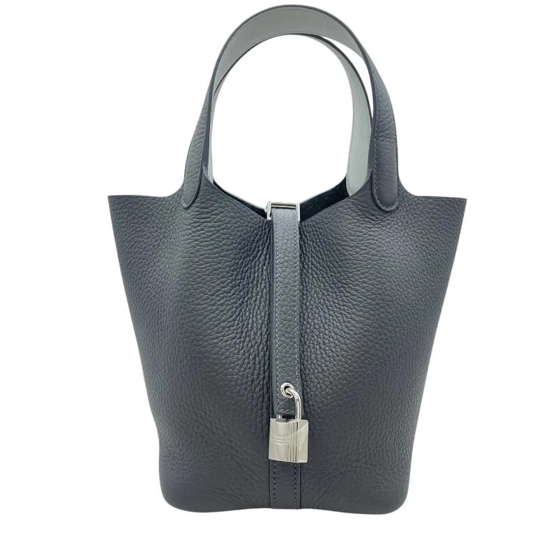HERMES PICOTIN LOCK PM ECLAT K STAMP ARDOISE X GRIS PLATINE SHW HANDBAG (1 of 5)