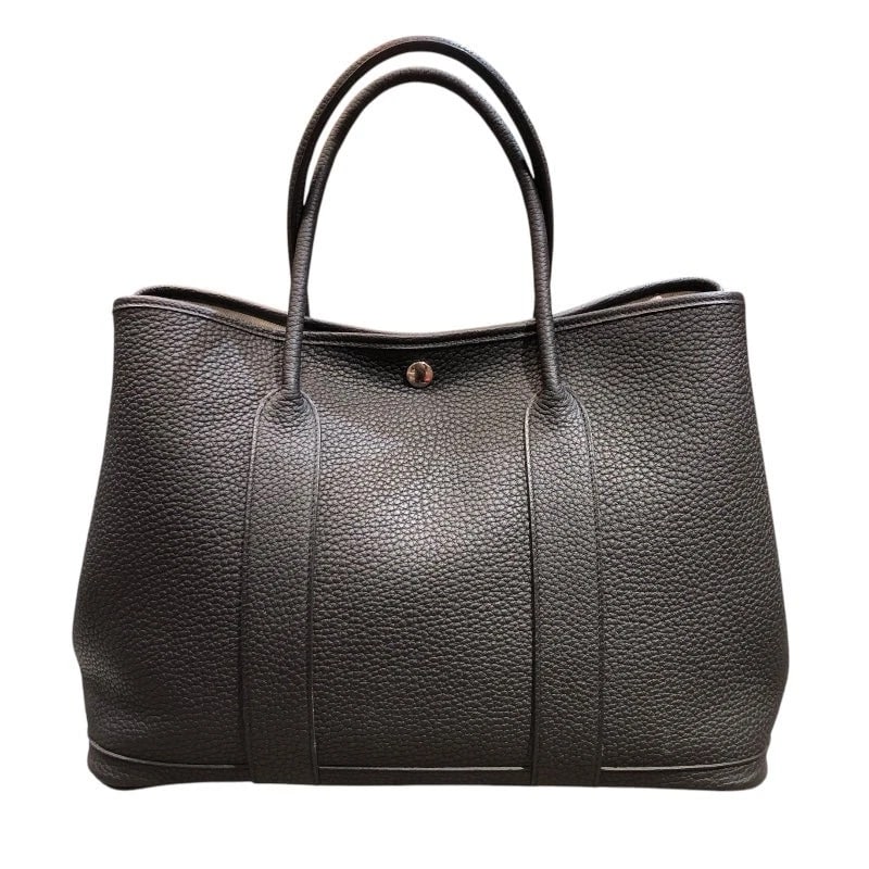 HERMES GARDEN PARTY PM W STAMP BLACK SHW NEGONDA LEATHER HANDBAG (1 of 9)