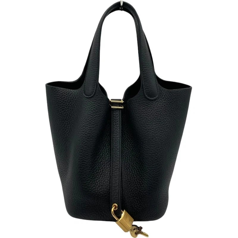 HERMES PICOTIN LOCK PM W STAMP BLACK HANDBAG (1 of 6)