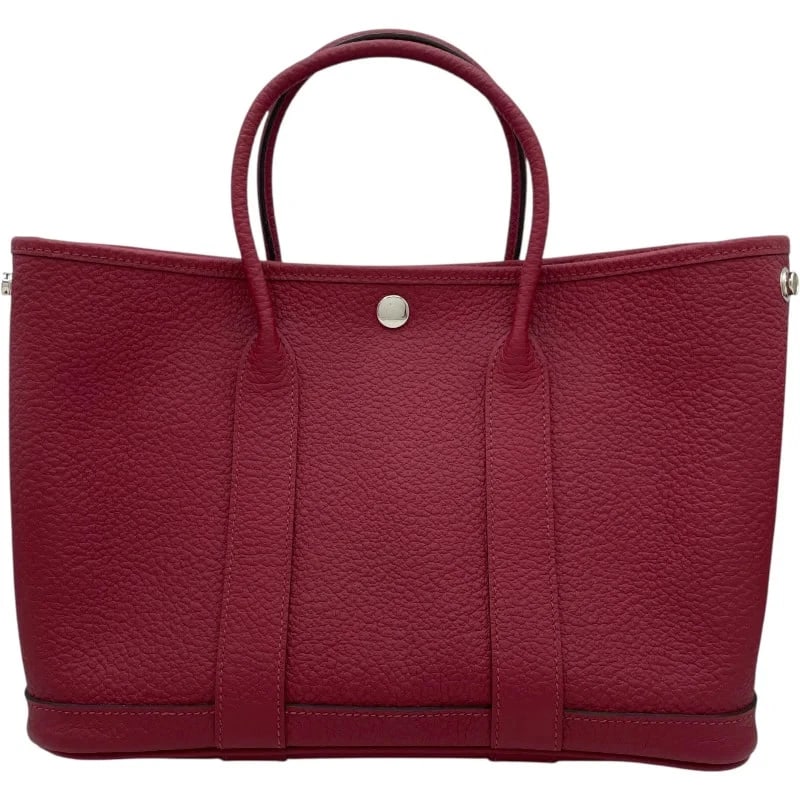 HERMES GARDEN PARTY TPM X STAMP ROUGE ASH SHW COUNTRY HANDBAG: HERMES Garden Party TPM X Stamp Rouge Ash SHW Country Handbag Brand: HERMES Type: Handbag Material: Country Color: Rouge Ash SV Hardware Size: W: 32cm / H: 21cm / D: 13cm Accessories: None