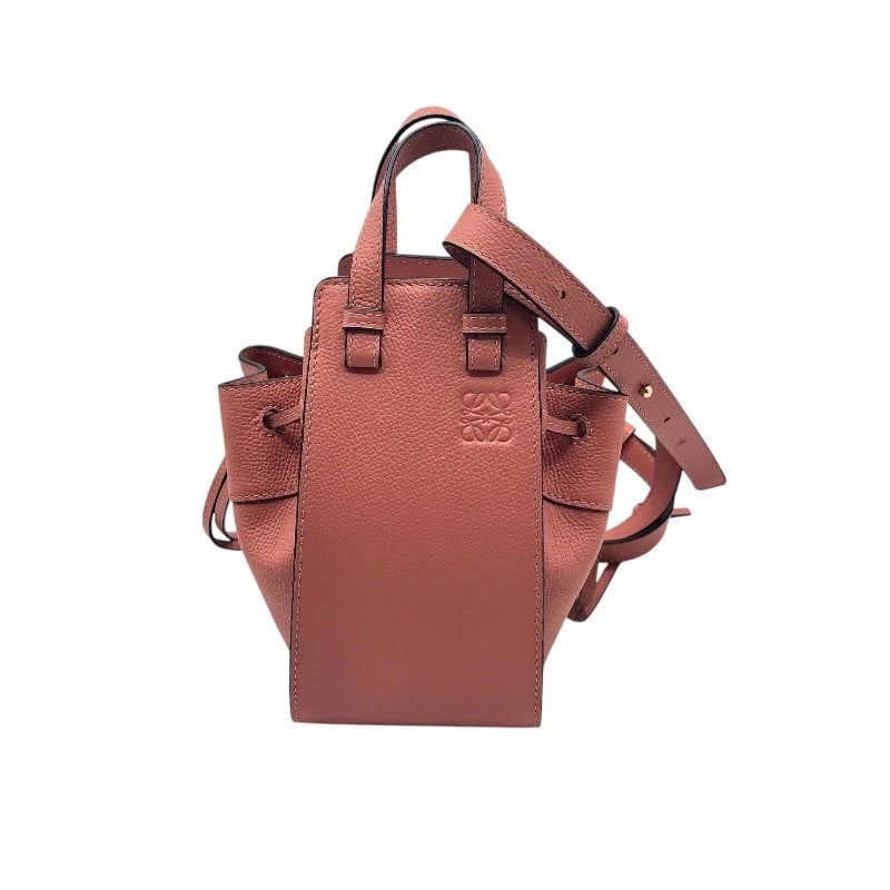 LOEWE HAMMOCK DRAWSTRING MINI PINK/GHW CALF HANDBAG (1 of 5)