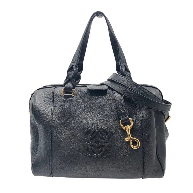 LOEWE FUSTA BLACK HANDBAG: LOEWE Fusta Black Handbag Brand: LOEWE Type: Handbag Material: Leather Color: black Size: W: 25cm / H: 18cm / D: 11cm Accessories: None Accessories Notice: When purchasing pre-owned goods,