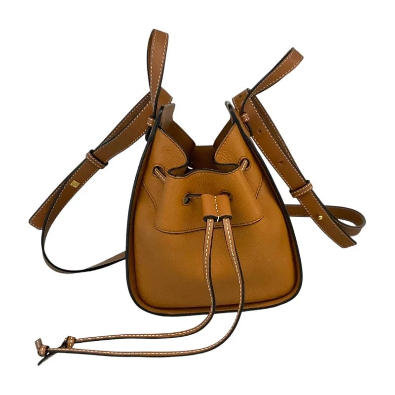 LOEWE HAMMOCK DRAWSTRINGS MINI BROWN HANDBAG (1 of 7)