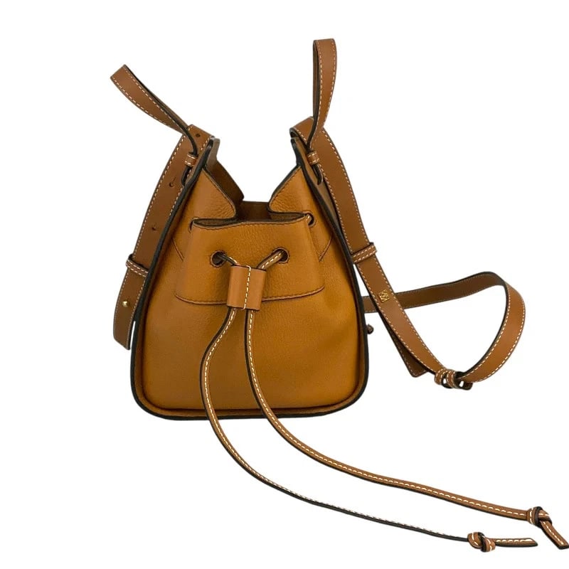 LOEWE HAMMOCK DRAWSTRINGS MINI BROWN HANDBAG - 3