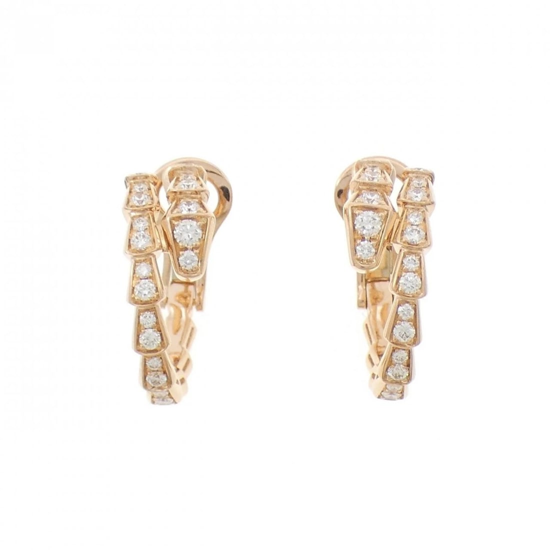 BVLGARI SERPENTI VIPER EARRINGS: BVLGARI Serpenti Viper Earrings Brand: BVLGARI Type: Earrings Material: 750 Pink Gold, Main Stone/Creation Natural Color: Pink Gold Size: ActualSize HxW: 20.3mmx7.2mm Accessories: None