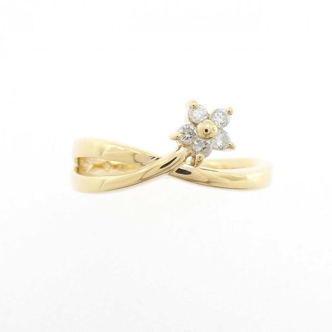 K18YG FLOWER DIAMOND RING - 2