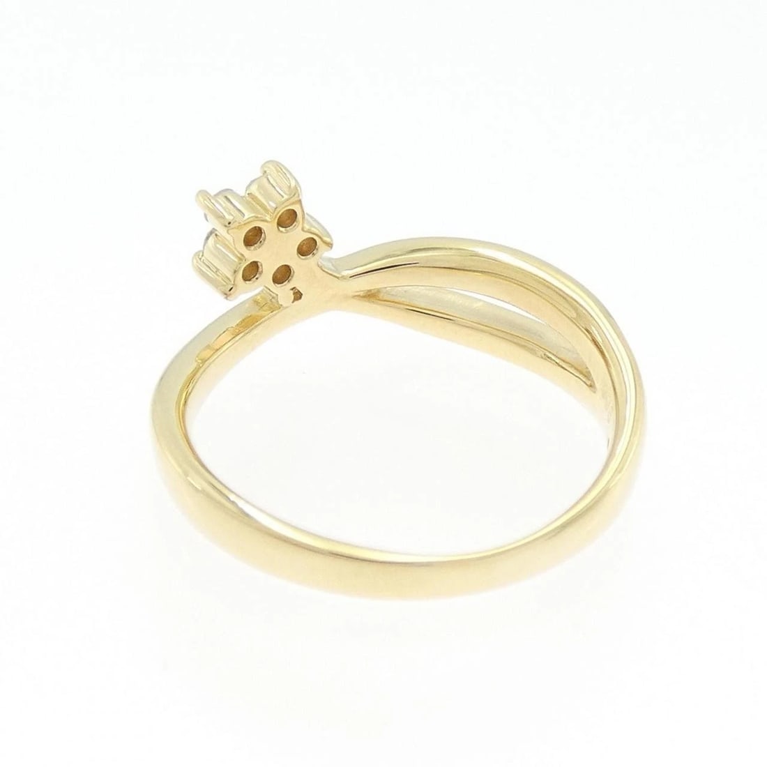 K18YG FLOWER DIAMOND RING - 3