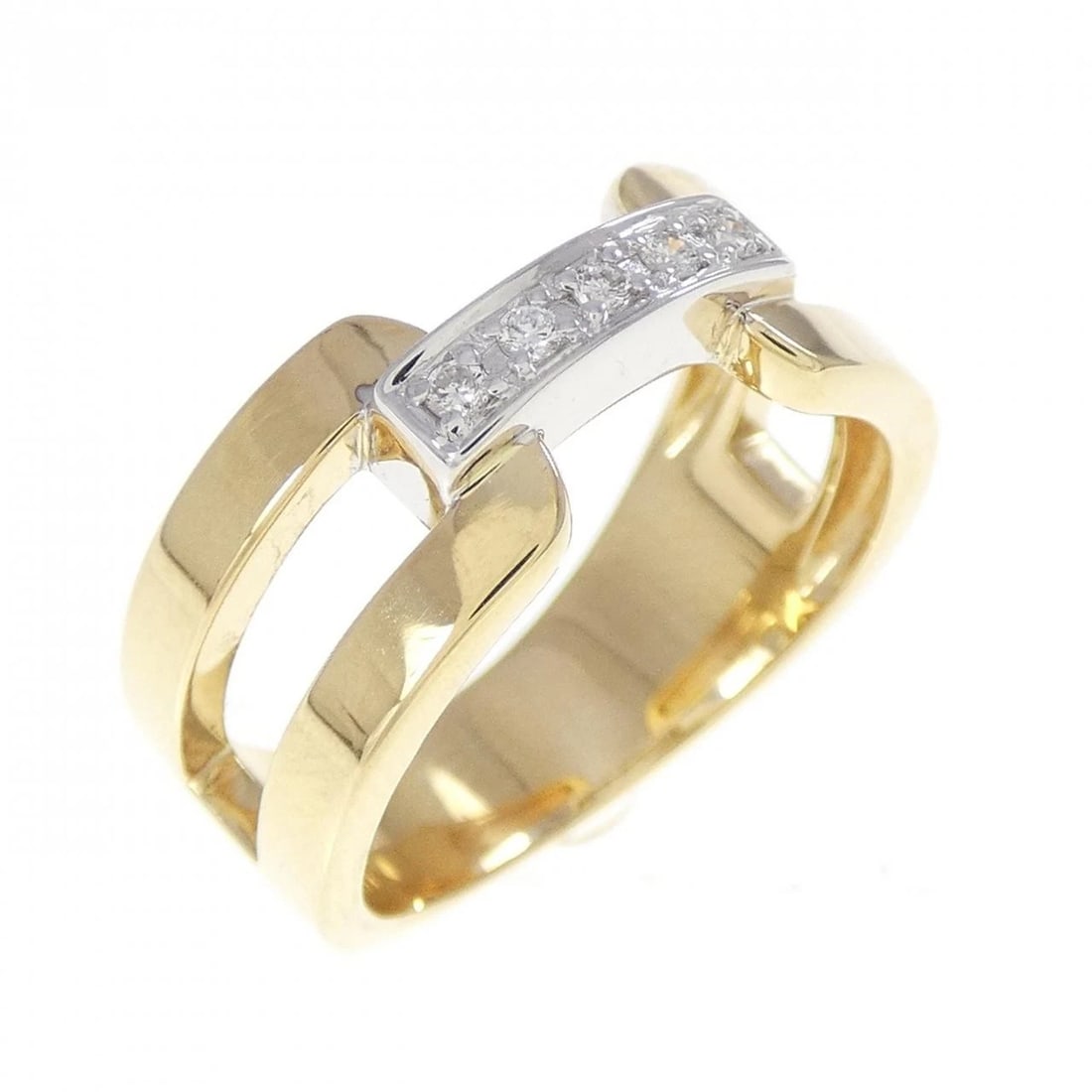K18YG K18WG DIAMOND RING: K18YG K18WG Diamond Ring Brand: Unbranded Type: Ring Material: K18 Yellow Gold K18 White Gold, Main Stone/Creation Natural Color: Yellow Gold Size: 5.5 -6 ( US size) Accessories: None