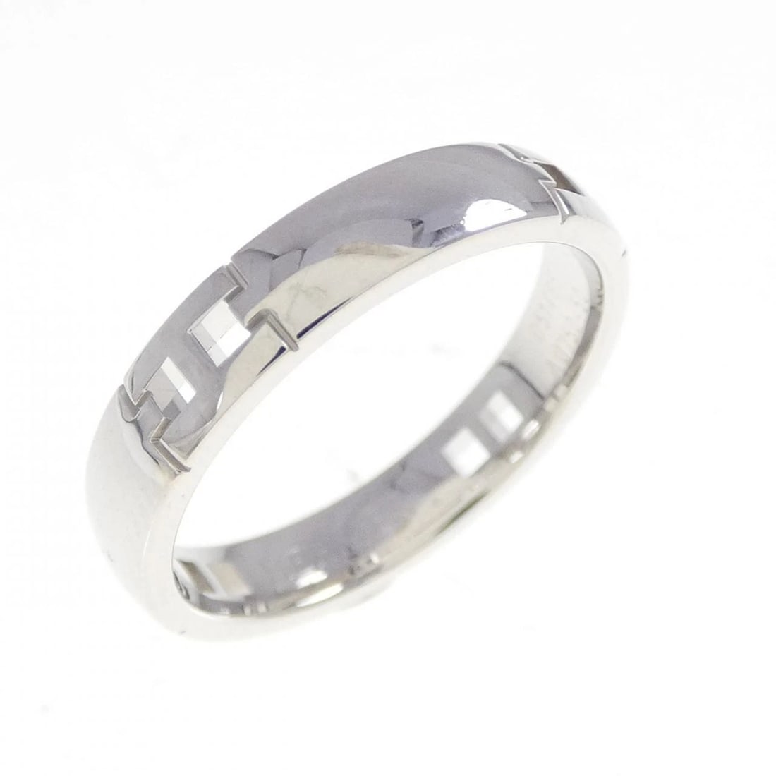 HERMES SELLIER HERCULES RING: HERMES Sellier Hercules Ring Brand: HERMES Type: Ring Material: 750 White Gold, Color: White Gold Size: 5-5.5 US Accessories: None Accessories Notice: When purchasing pre-owned goods, plea