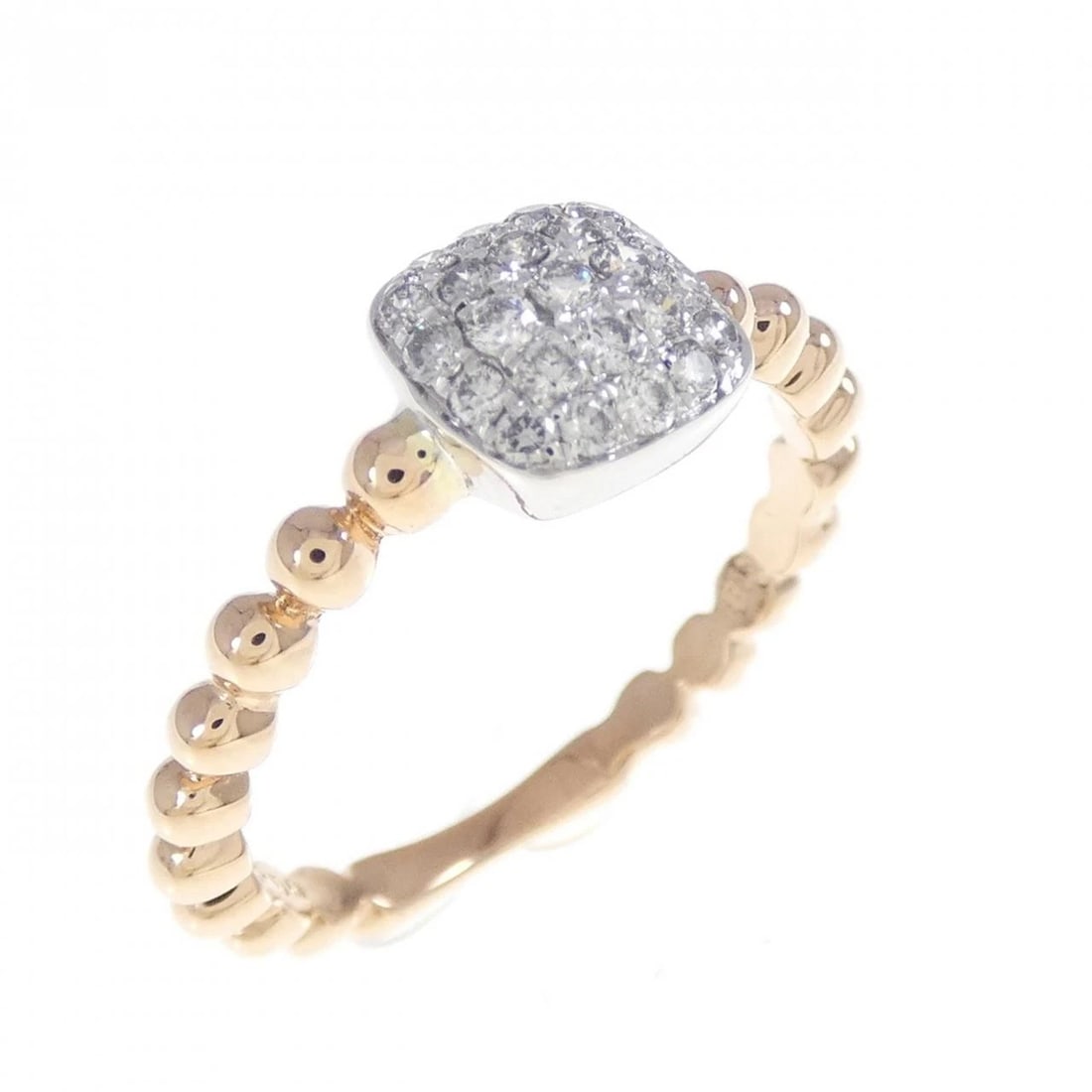 K18PG K18WG PAVE DIAMOND RING: K18PG K18WG Pave Diamond Ring Brand: Unbranded Type: Ring Material: K18 Pink Gold K18 White Gold, Main Stone/Creation Natural Color: Pink Gold Size: 6.5 ( US size) Accessories: None