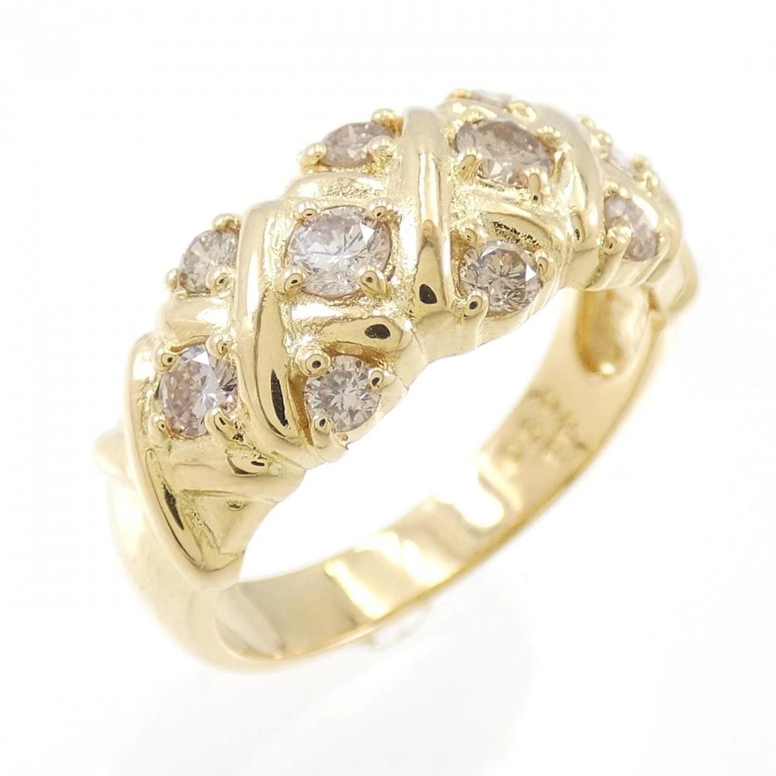 K18YG DIAMOND RING: K18YG Diamond Ring Brand: Unbranded Type: Ring Material: K18 Yellow Gold, Main Stone/Creation natural Color: Yellow Gold Size: 6 US Accessories: None Accessories Notice: When purchasing pr