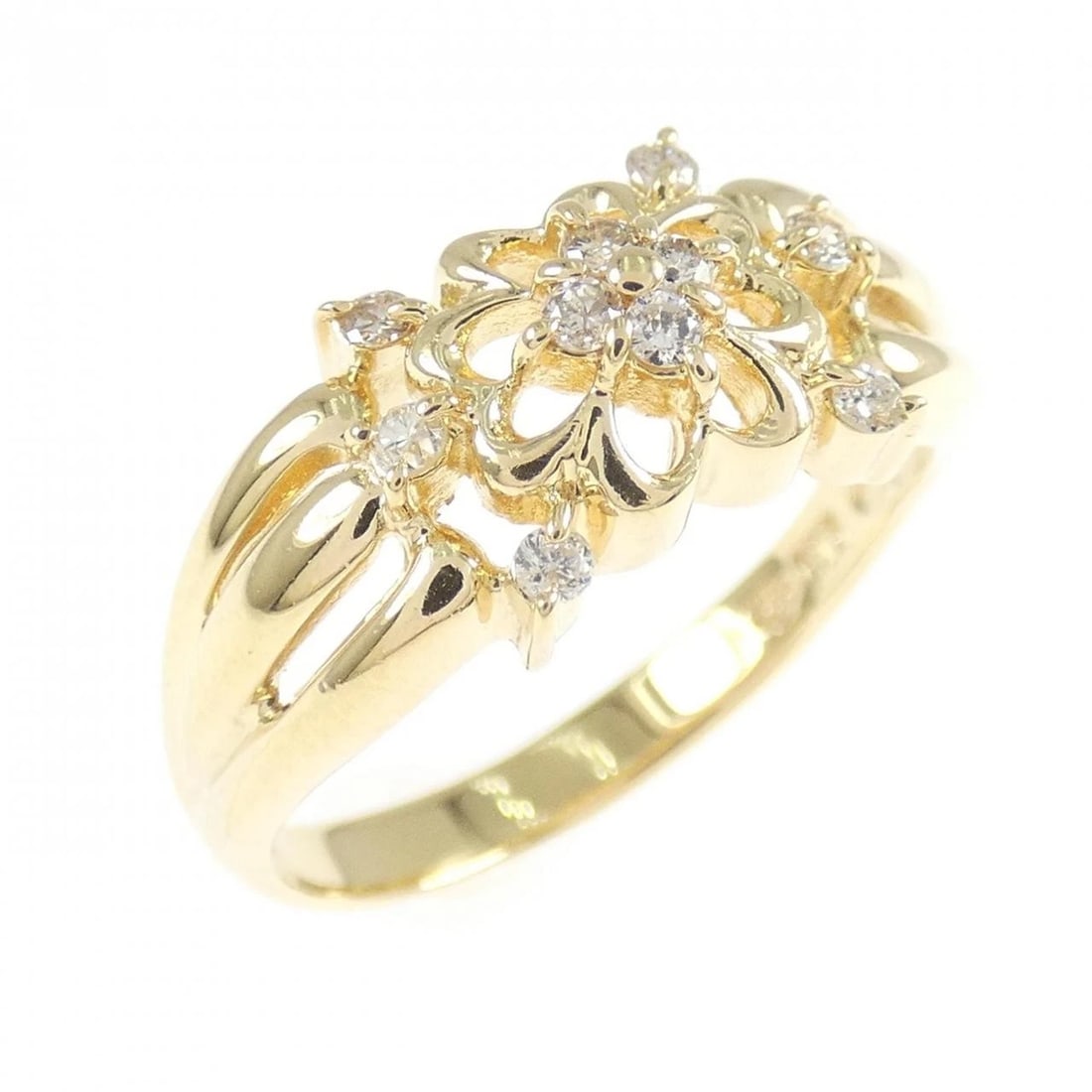 K18YG DIAMOND RING: K18YG Diamond Ring Brand: Unbranded Type: Ring Material: K18 Yellow Gold, Main Stone/Creation Natural Color: Yellow Gold Size: 5.5 ( US size) Accessories: None Accessories Notice: When pur