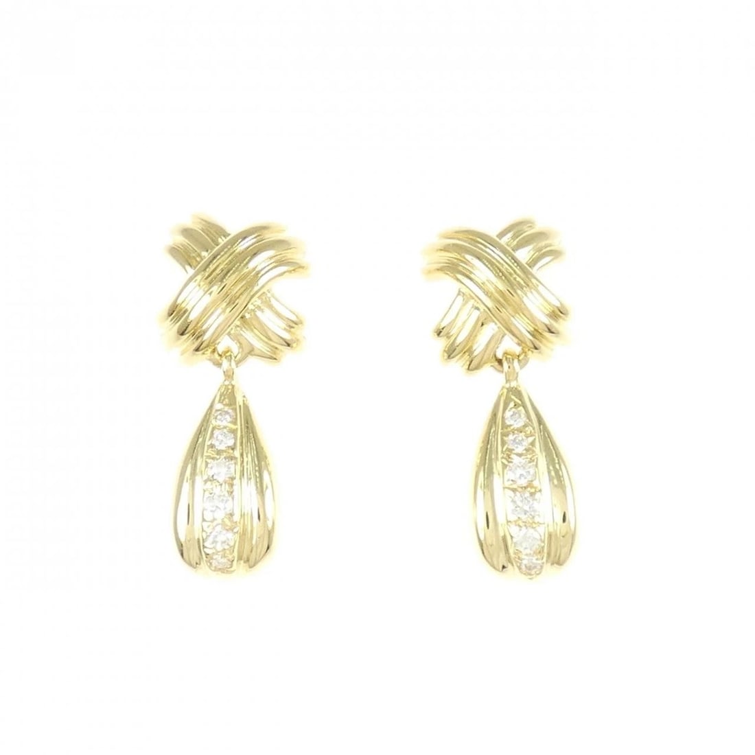 TIFFANY & CO. SIGNATURE EARRINGS: Tiffany & Co. Signature Earrings Brand: Tiffany Type: Earrings Material: 750 Yellow Gold, Main Stone/Creation Natural Color: Yellow Gold Size: ActualSize HxW: 20.1mmx8.3mm Accessories: None