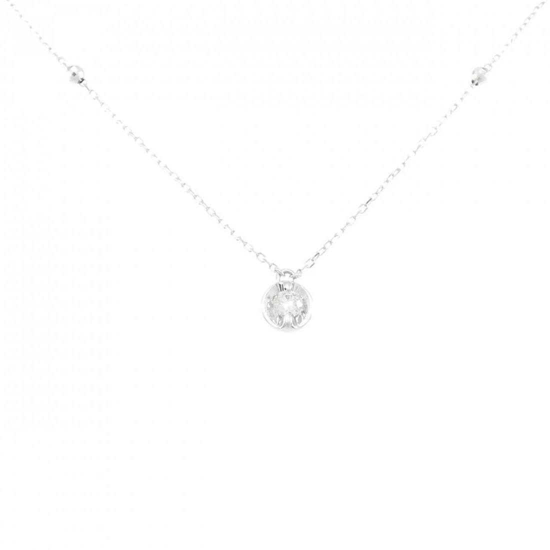 K18WG DIAMOND NECKLACE: K18WG Diamond Necklace Brand: Unbranded Type: Necklace Material: K18 White Gold, Main Stone/Creation Natural Color: White Gold Size: -76cmActualSize Pendant top H x W: 7.9mmx5.9mm Chain Max.