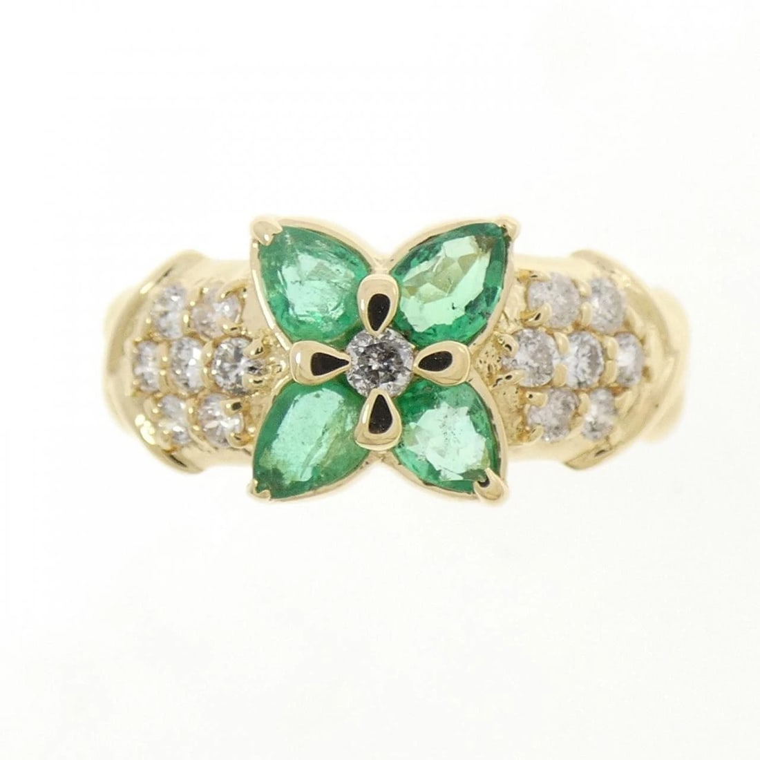 K18YG EMERALD RING - 2