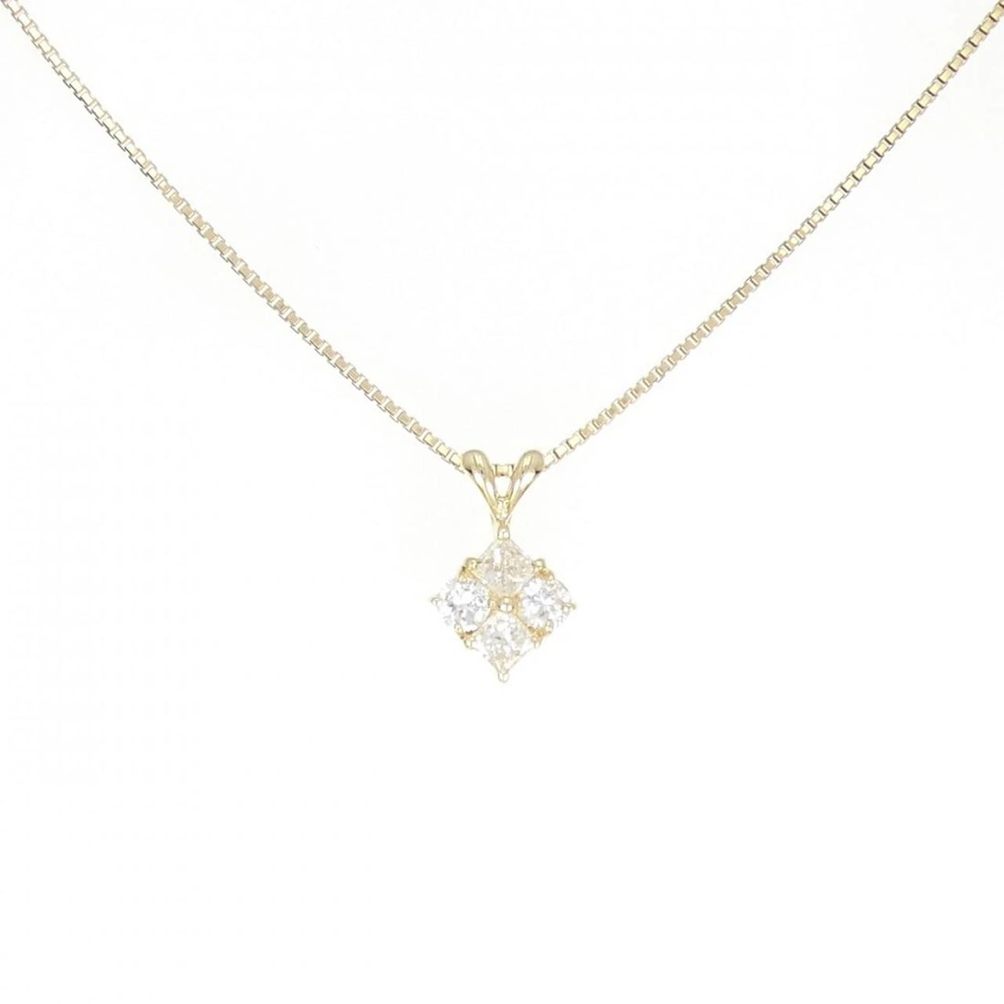 K18YG DIAMOND NECKLACE: K18YG Diamond Necklace Brand: Unbranded Type: Necklace Material: K18 Yellow Gold, Main Stone/Creation Natural Color: Yellow Gold Size: 40cmActualSizePendant top H x W: 15.6mmx9.8mm Chain Max.
