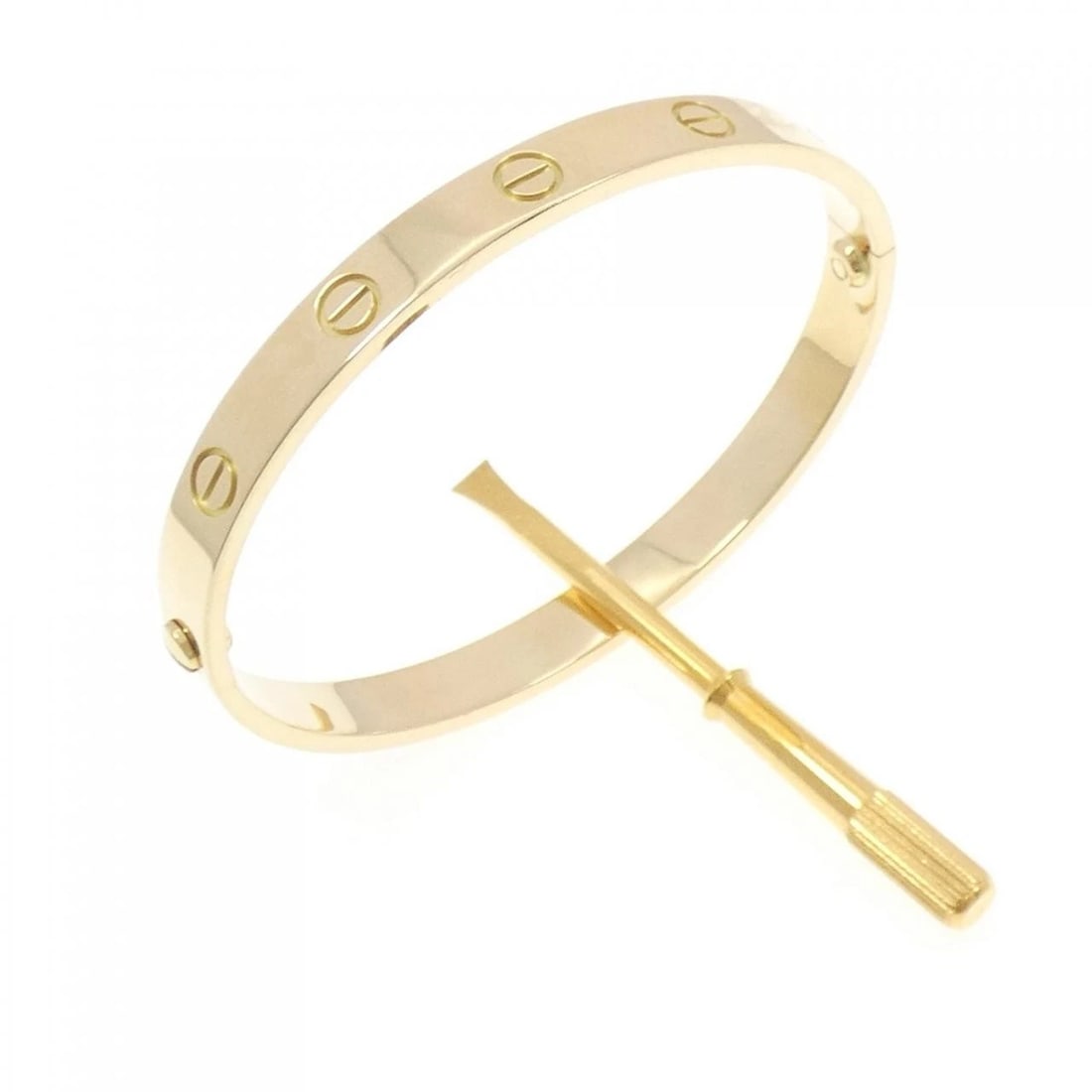 CARTIER LOVE BRACELET: Cartier Love Bracelet Brand: Cartier Type: Bracelet Material: 750 Yellow Gold, Color: Yellow Gold Size: ActualSize Max W: 6.2mm Size16cm(17) Accessories: None Accessories Notice: When