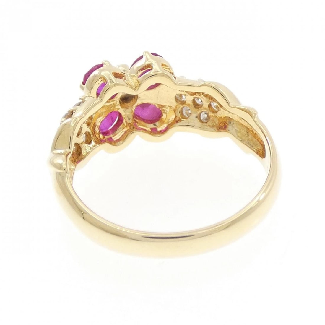 K18YG FLOWER RUBY RING - 3