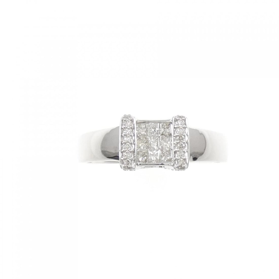 K18WG DIAMOND RING - 2