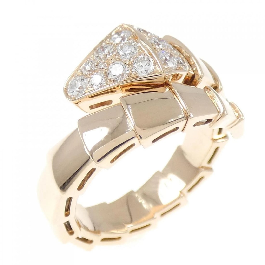 BVLGARI SERPENTI RING: BVLGARI Serpenti Ring Brand: BVLGARI Type: Ring Material: 750 Pink Gold, Main Stone/Creation Natural Color: Pink Gold Size: 7-7.5 US Accessories: None Accessories Notice: When purchasing