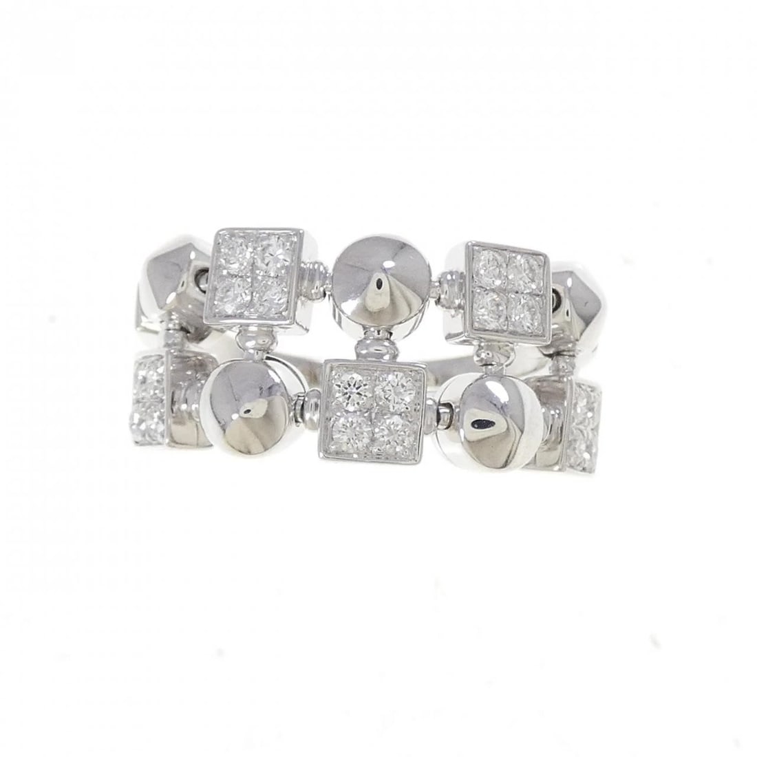 BVLGARI LUCIA RING: Bvlgari Lucia Ring Brand: BVLGARI Type: Ring Material: 750 White Gold, Main Stone/Creation Natural Color: White Size: 7.5-8 (US size) Accessories: None Accessories Notice: When purchasing