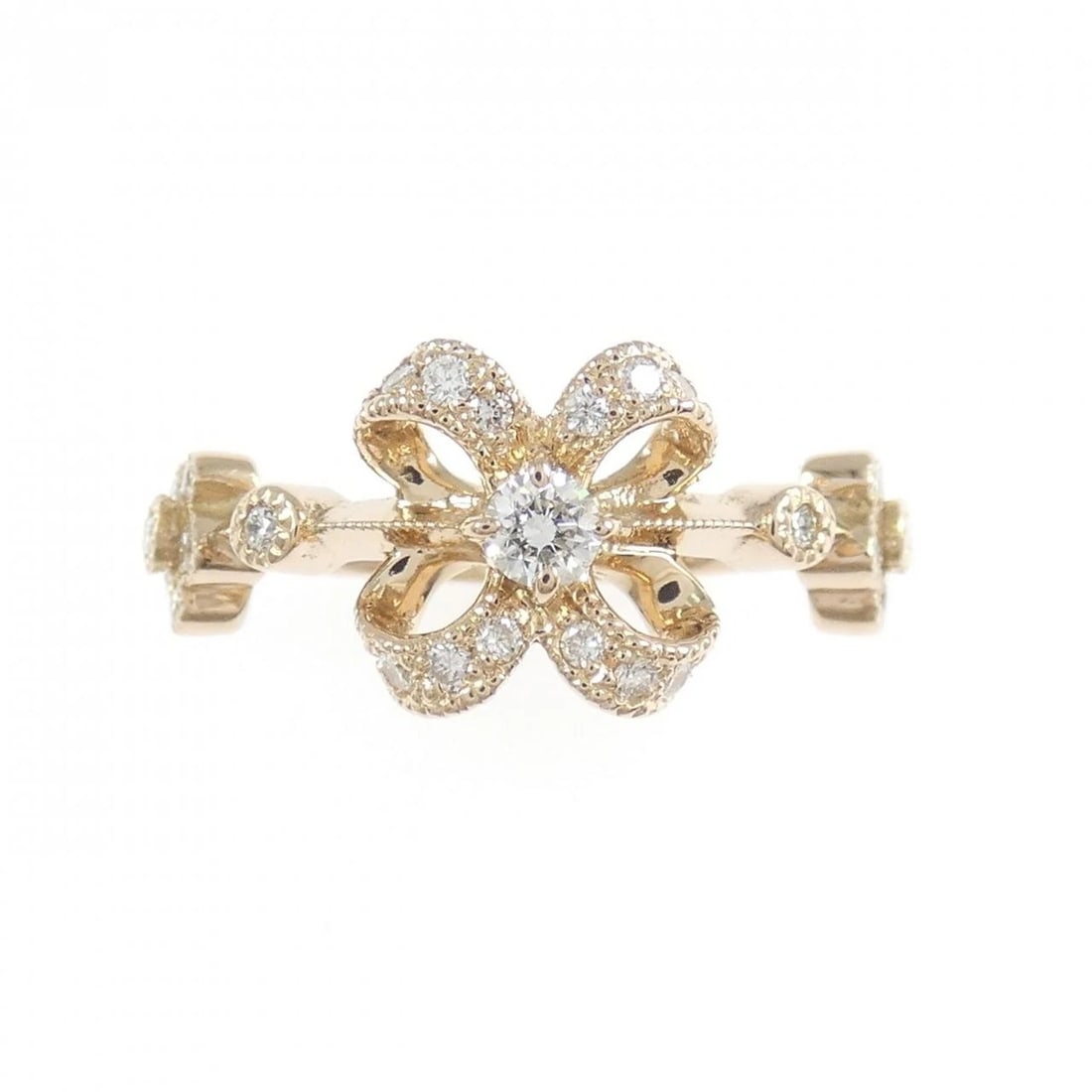 K18PG FLOWER DIAMOND RING - 2