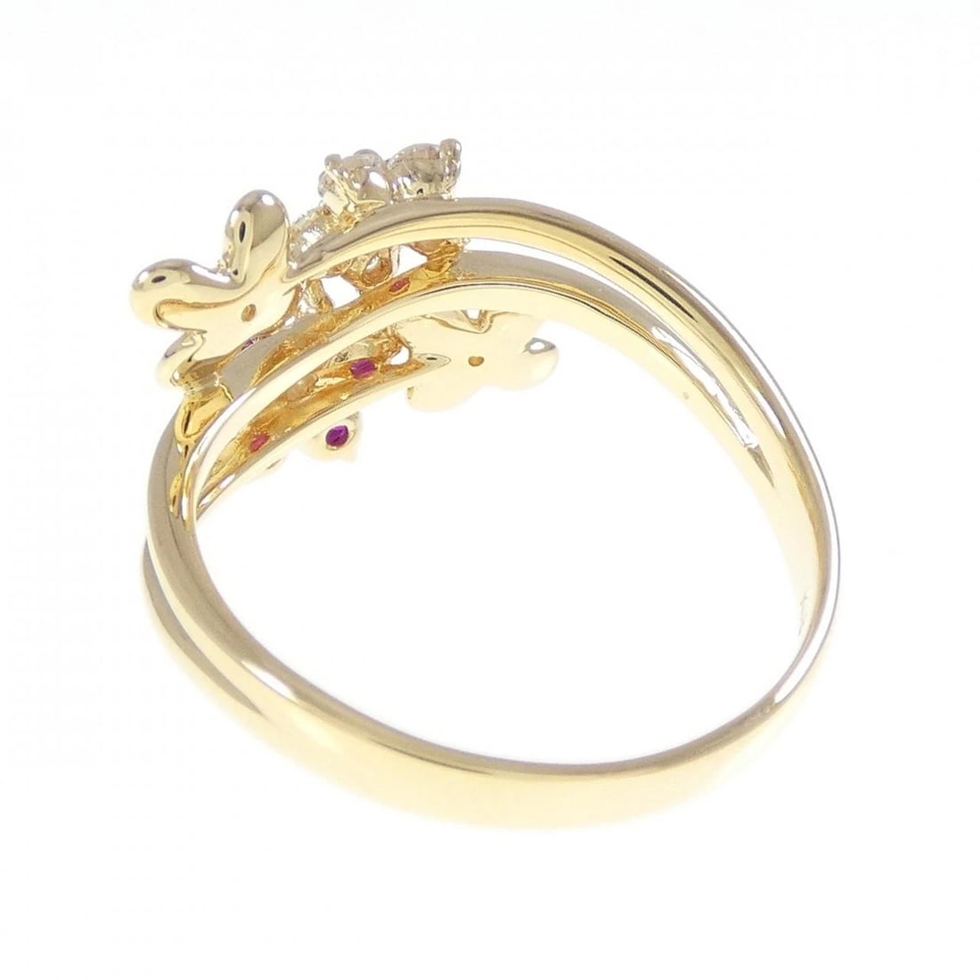 K18YG FLOWER RUBY RING - 3