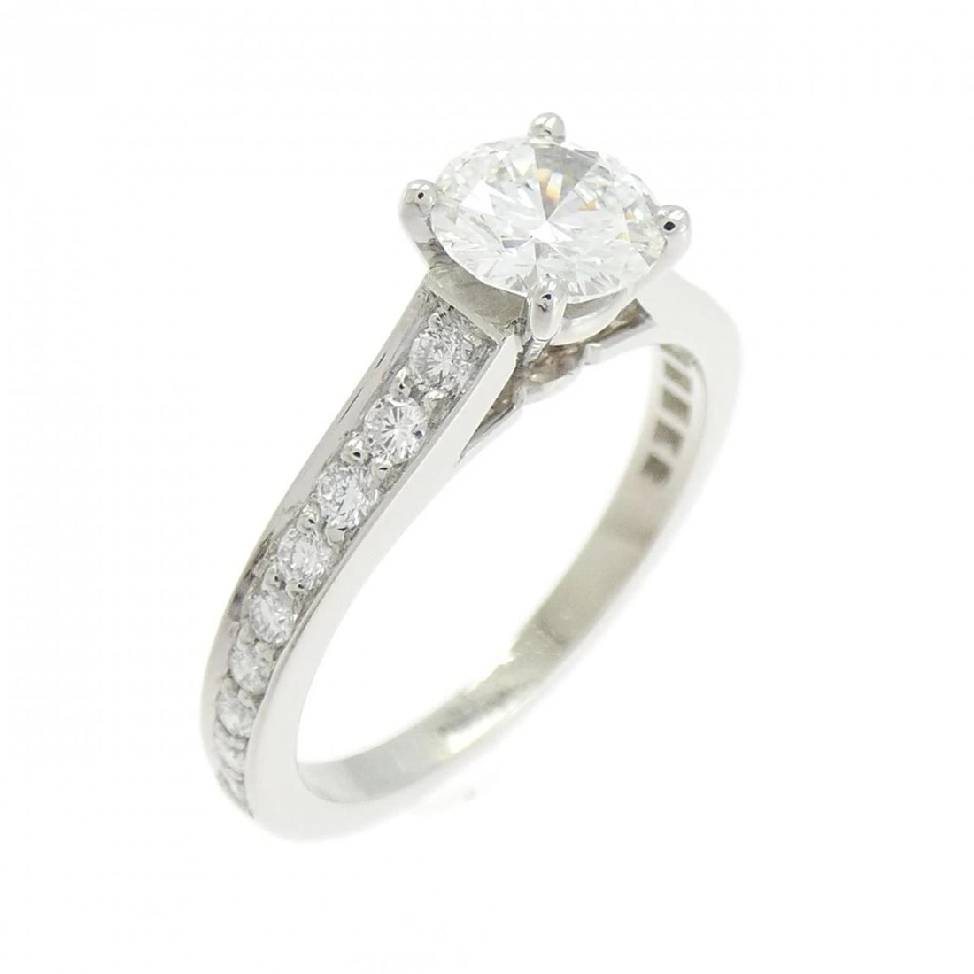CARTIER SOLITAIRE RING: Cartier Solitaire Ring Brand: CARTIER Type: Ring Material: Platinum 950, Main Stone/Creation Natural Color: White Size: US 5 Accessories: None Accessories Notice: When purchasing pre-owned