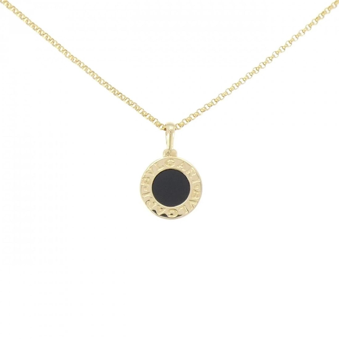 BVLGARI NECKLACE: Bvlgari Necklace Brand: BVLGARI Type: Necklace Material: 750 Yellow Gold, Main Stone/Creation Onyx Color: Yellow Gold Size: ActualSize Pendant top H x W: 17.0mmx10.9mm Chain Max. W: 1.2mm