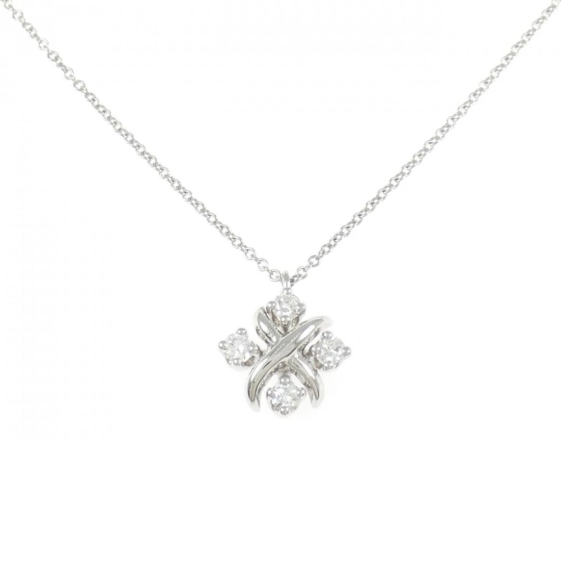 TIFFANY&CO. RING NECKLACE: TIFFANY&Co. Ring Necklace Brand: TIFFANY&Co. Type: Necklace Material: Platinum950, Main Stone/Creation Natural Color: White Size: 41cmActual Size Pendant length approx. x width approx.: