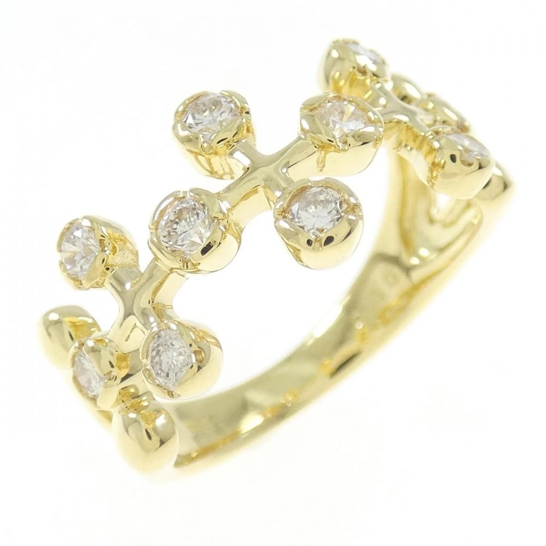 K18YG DIAMOND RING: K18YG Diamond Ring Brand: Unbranded Type: Ring Material: K18 Yellow Gold, Main Stone/Creation Natural Color: Yellow Gold Size: 6-6.5 ( US size) Accessories: None Accessories Notice: When