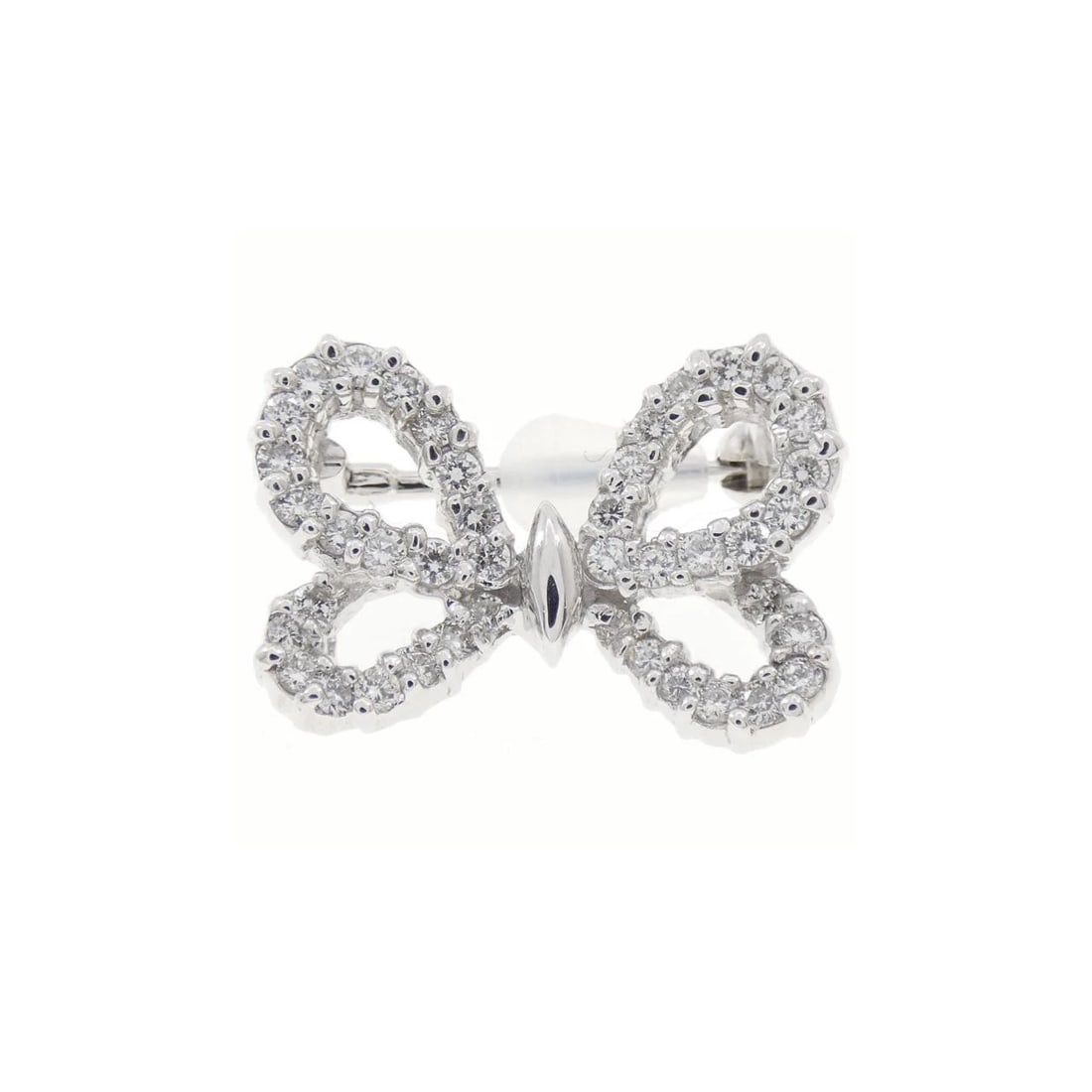 PONTE VECCHIO DIAMOND BROOCH: Ponte Vecchio Diamond Brooch Brand: Ponte Vecchio Type: Pendant Brooch Material: K18 White Gold, Main Stone/Creation Natural Color: White Gold Size: ActualSize HxW: 13.5mmx19.5mm Accessories: