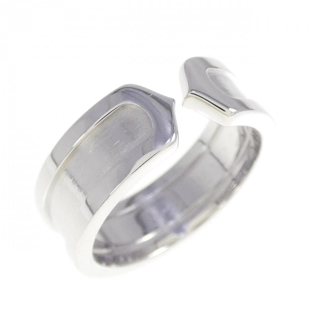 CARTIER C2 SMALL RING: Cartier C2 Small Ring Brand: Cartier Type: Ring Material: 750 White Gold, Color: White Gold Size: 6US US Accessories: None Accessories Notice: When purchasing pre-owned goods, please refer