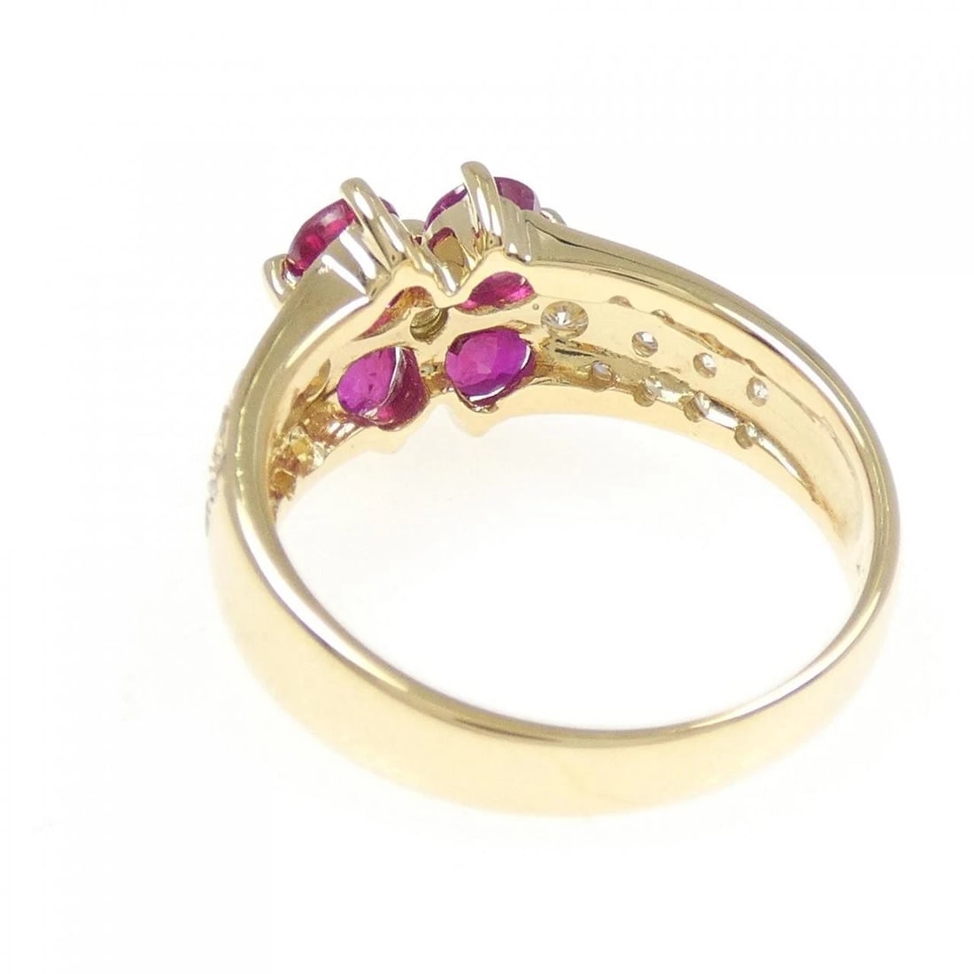 750YG FLOWER RUBY RING - 2