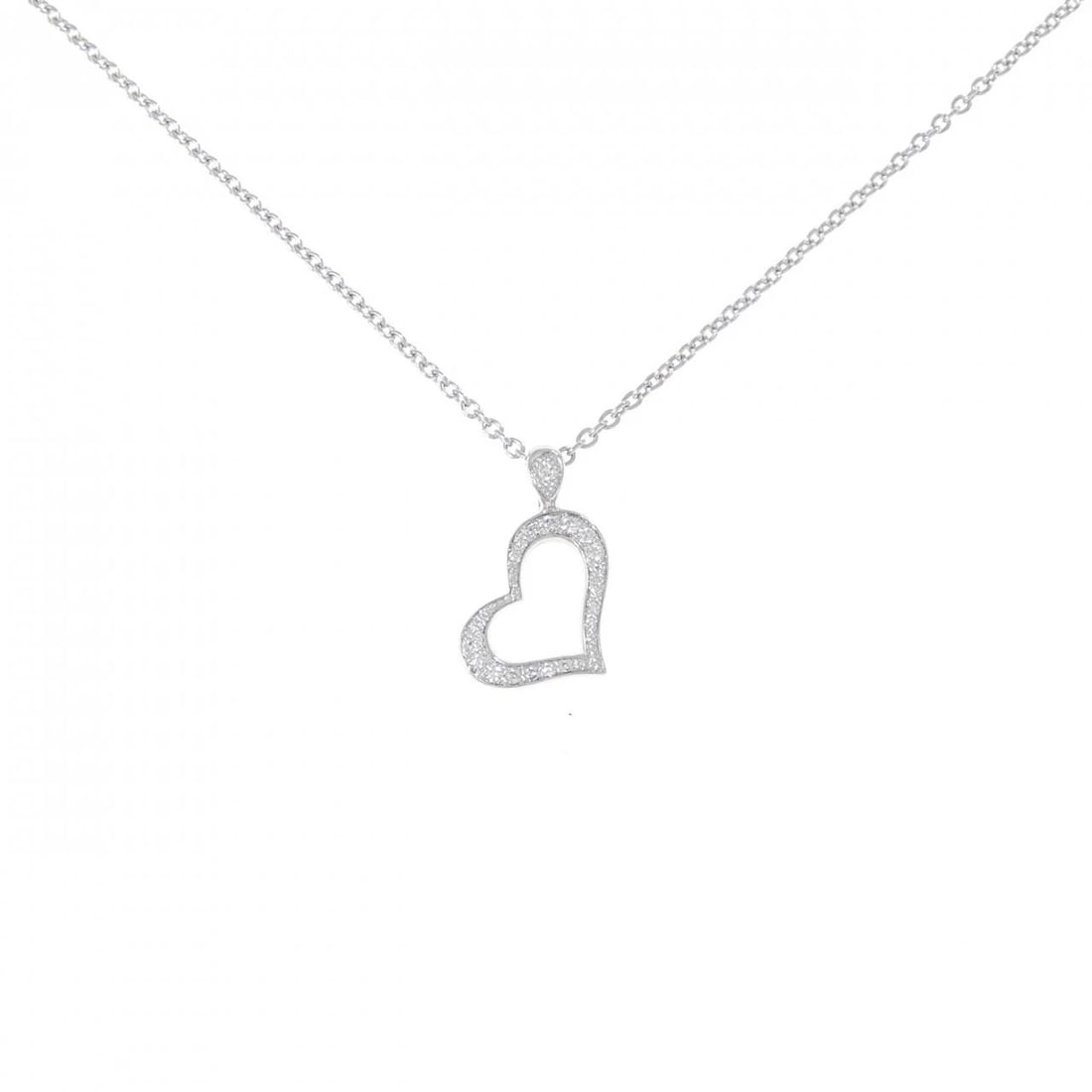 PIAGET PIAGET HEART NECKLACE: Piaget Piaget Heart Necklace Brand: PIAGET Type: Necklace Material: 750 White Gold, Main Stone/Creation Natural Color: White Gold Size: ActualSize Pendant top H x W: 16.4mmx9.9mm Chain Max. W: