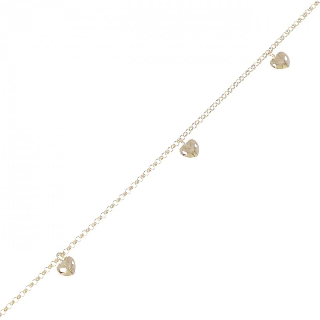 750YG HEART BRACELET: 750YG Heart Bracelet Brand: Unbranded Type: Bracelet Material: 750 Yellow Gold, Color: Yellow Gold Size: 17.5cm ActualSize Max W: 7.4mm Accessories: None Accessories Notice: When purchasing