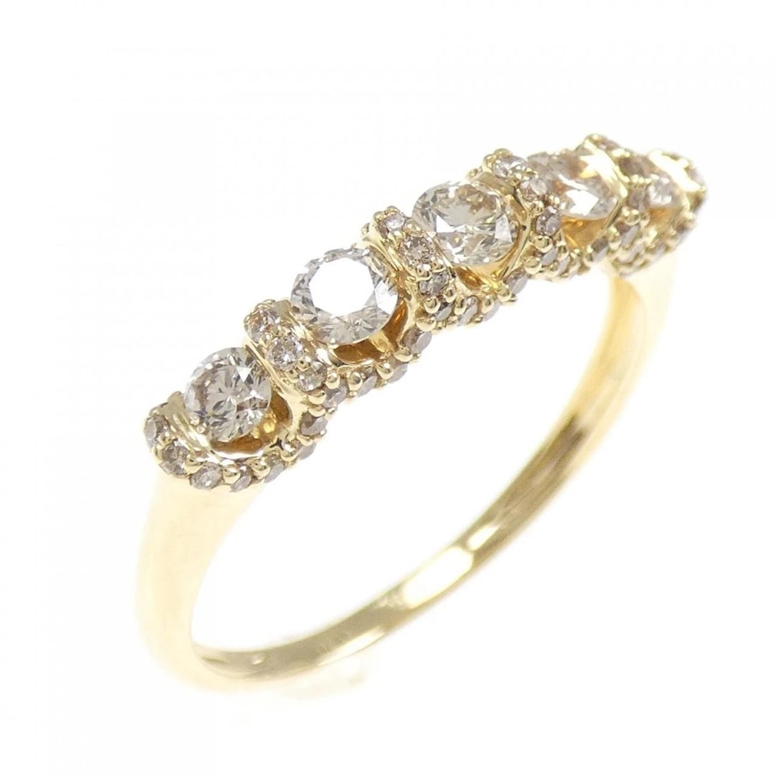 K18YG DIAMOND RING: K18YG Diamond Ring Brand: Unbranded Type: Ring Material: K18 Yellow Gold, Main Stone/Creation Natural Color: Yellow Gold Size: 9 US Accessories: None Accessories Notice: When purchasing
