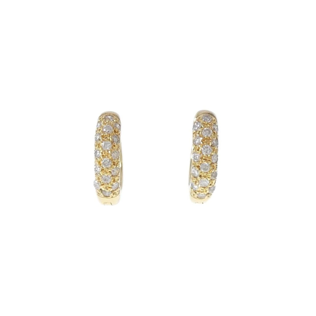 K18YG DIAMOND EARRINGS: K18YG Diamond Earrings Brand: Unbranded Type: Earrings Material: K18 Yellow Gold, Main Stone/Creation Natural Color: Yellow Gold Size: ActualSize HxW: 14.4mmx3.8mm Accessories: None