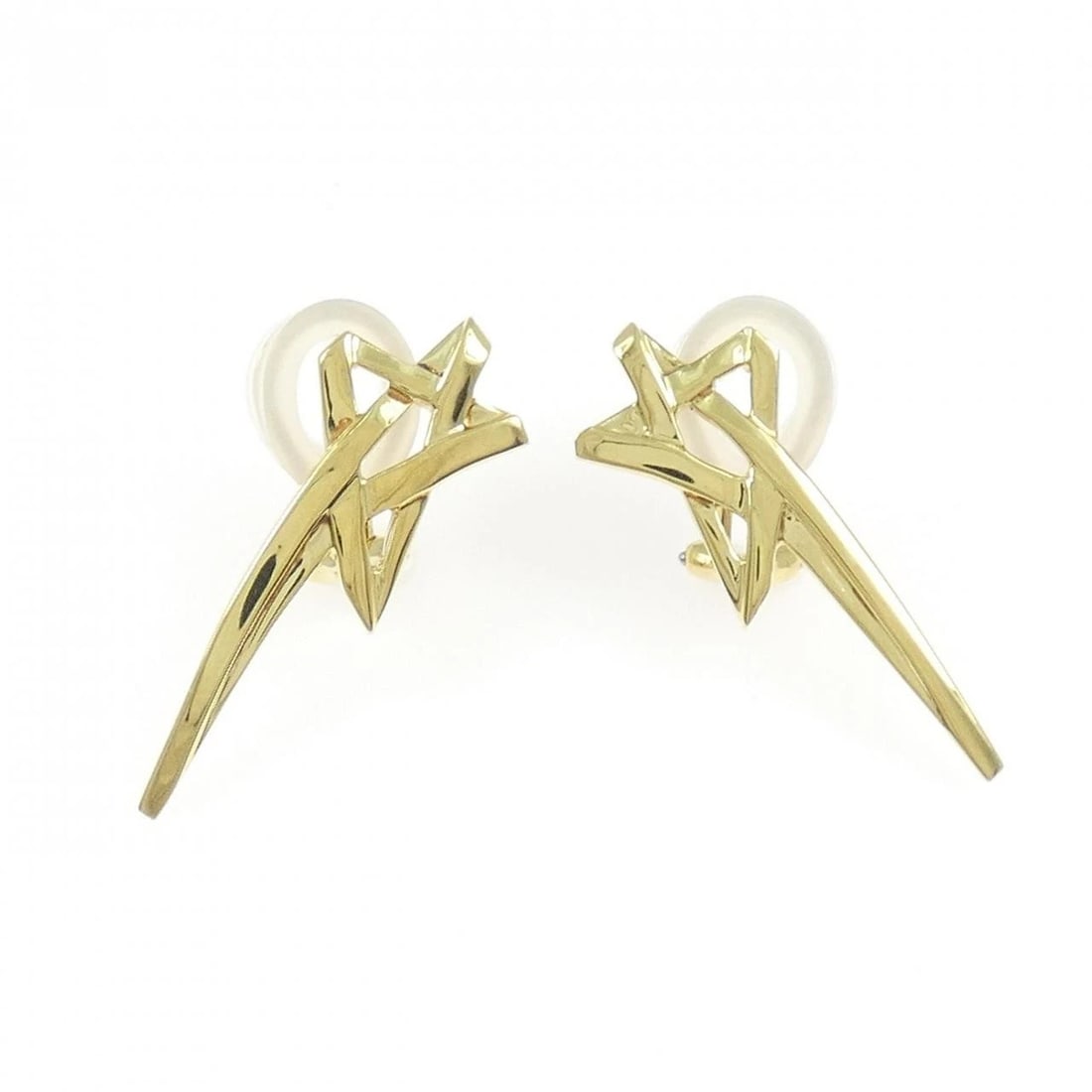 TIFFANY 750YG EARRINGS: Tiffany 750YG Earrings Brand: Tiffany Type: Earrings Material: 750 Yellow Gold, Color: Yellow Gold Size: ActualSize HxW: 32.4mmx13.2mm Accessories: None Accessories Notice: When purchasing